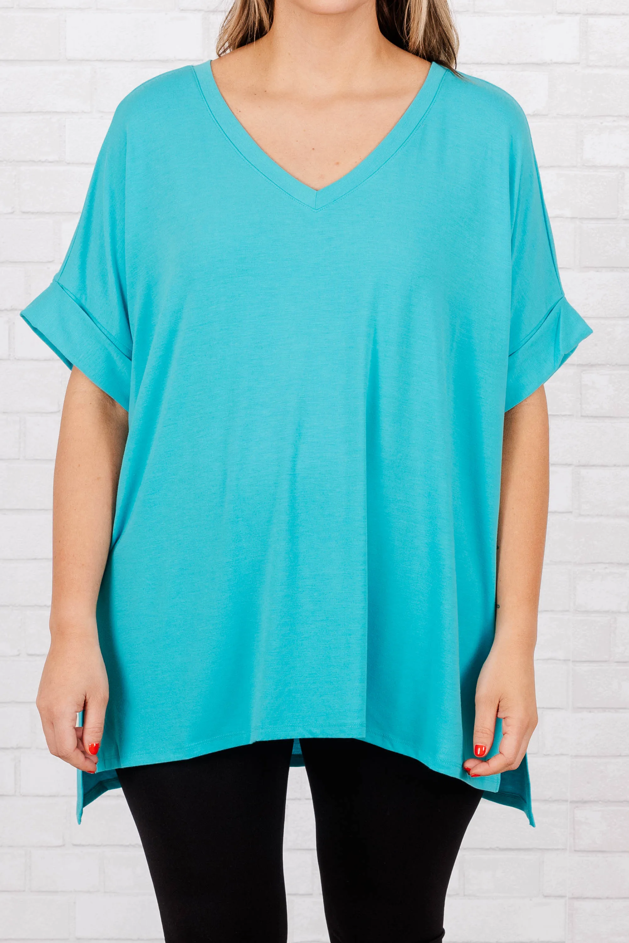 Comfy Travel Top, Ice Blue