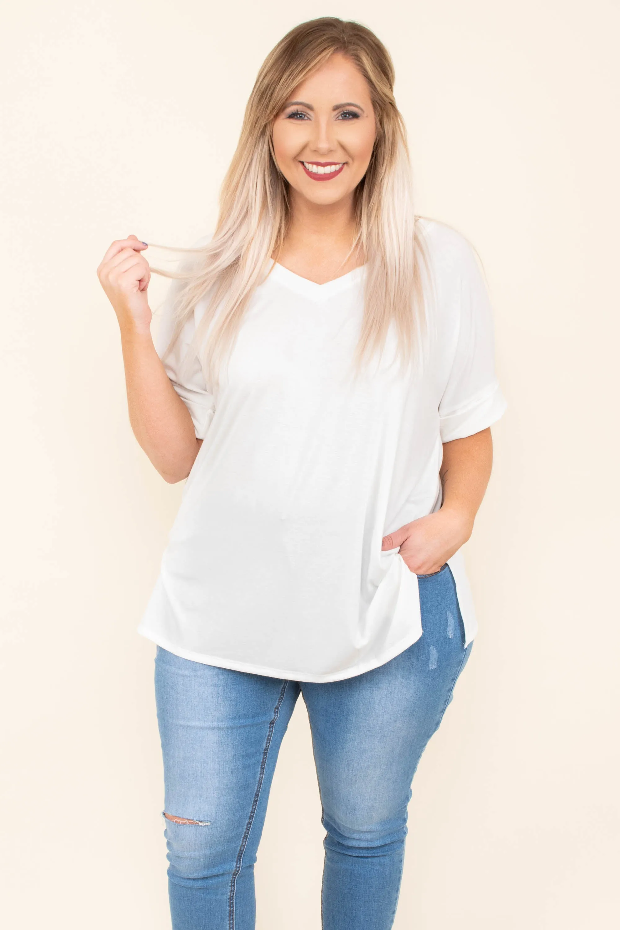 Comfy Travel Top, Ivory