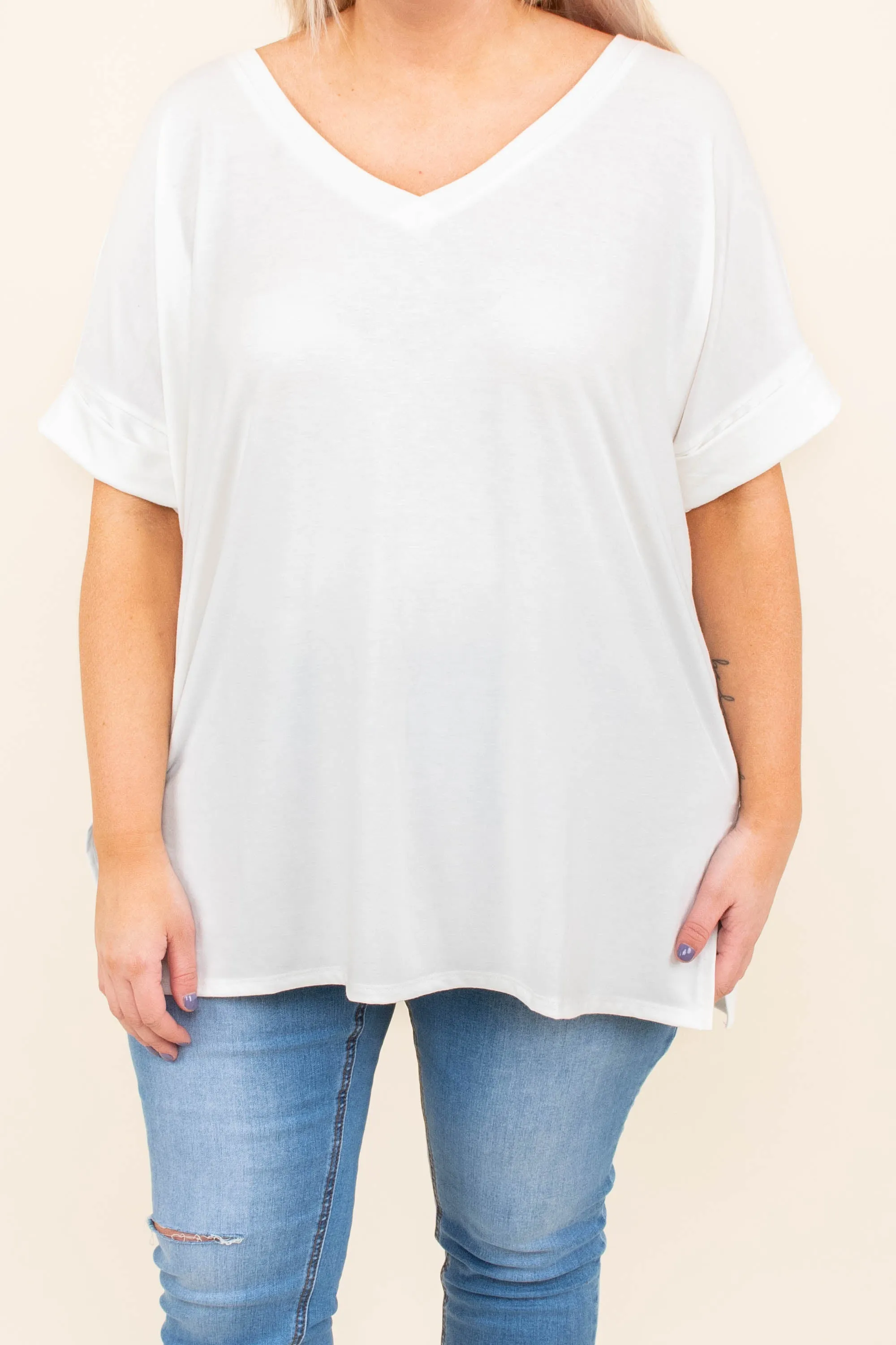 Comfy Travel Top, Ivory