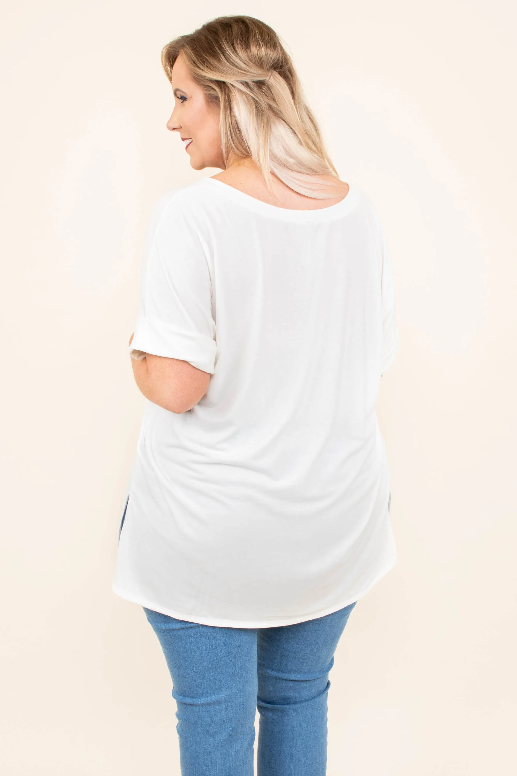 Comfy Travel Top, Ivory