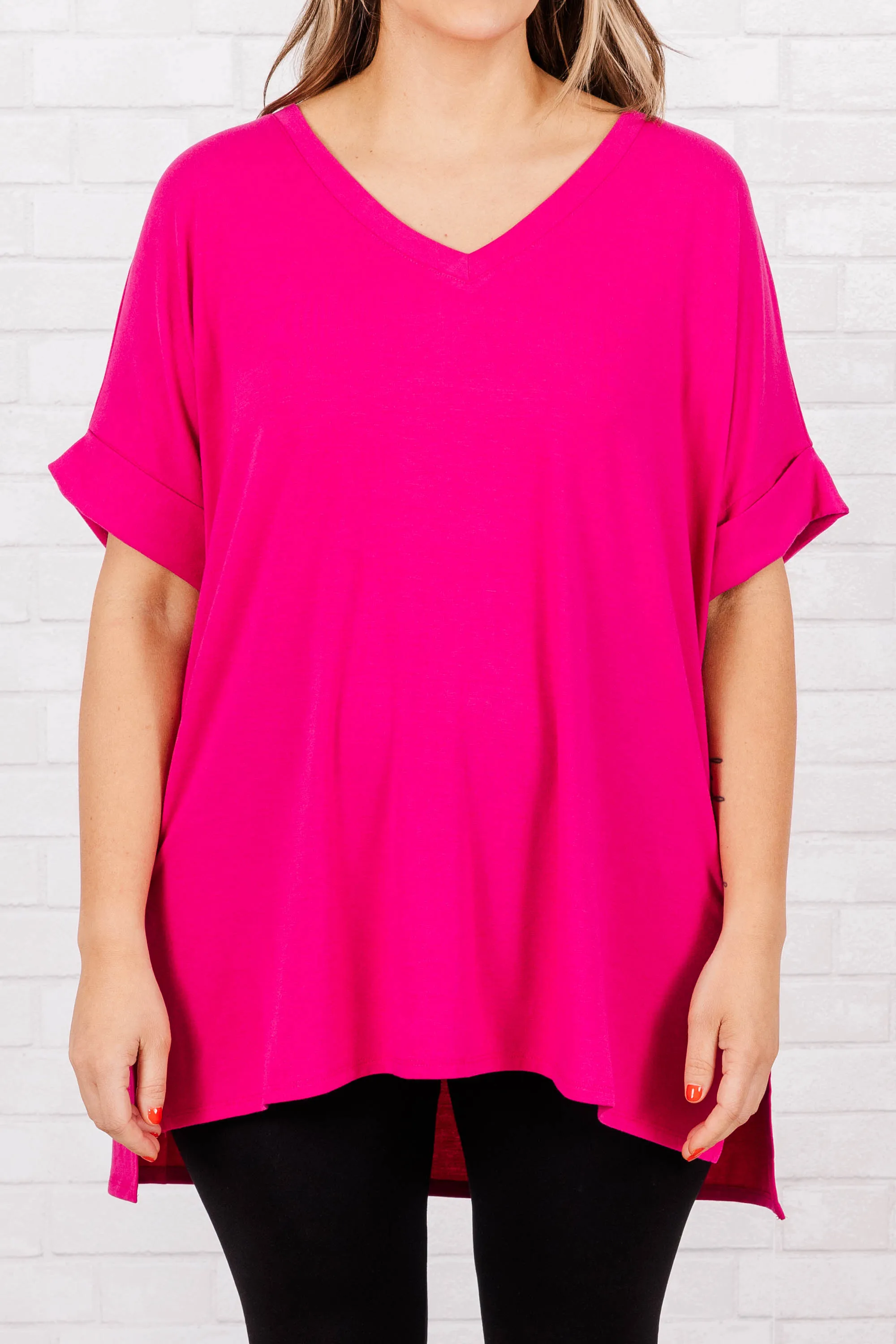 Comfy Travel Top, Magenta