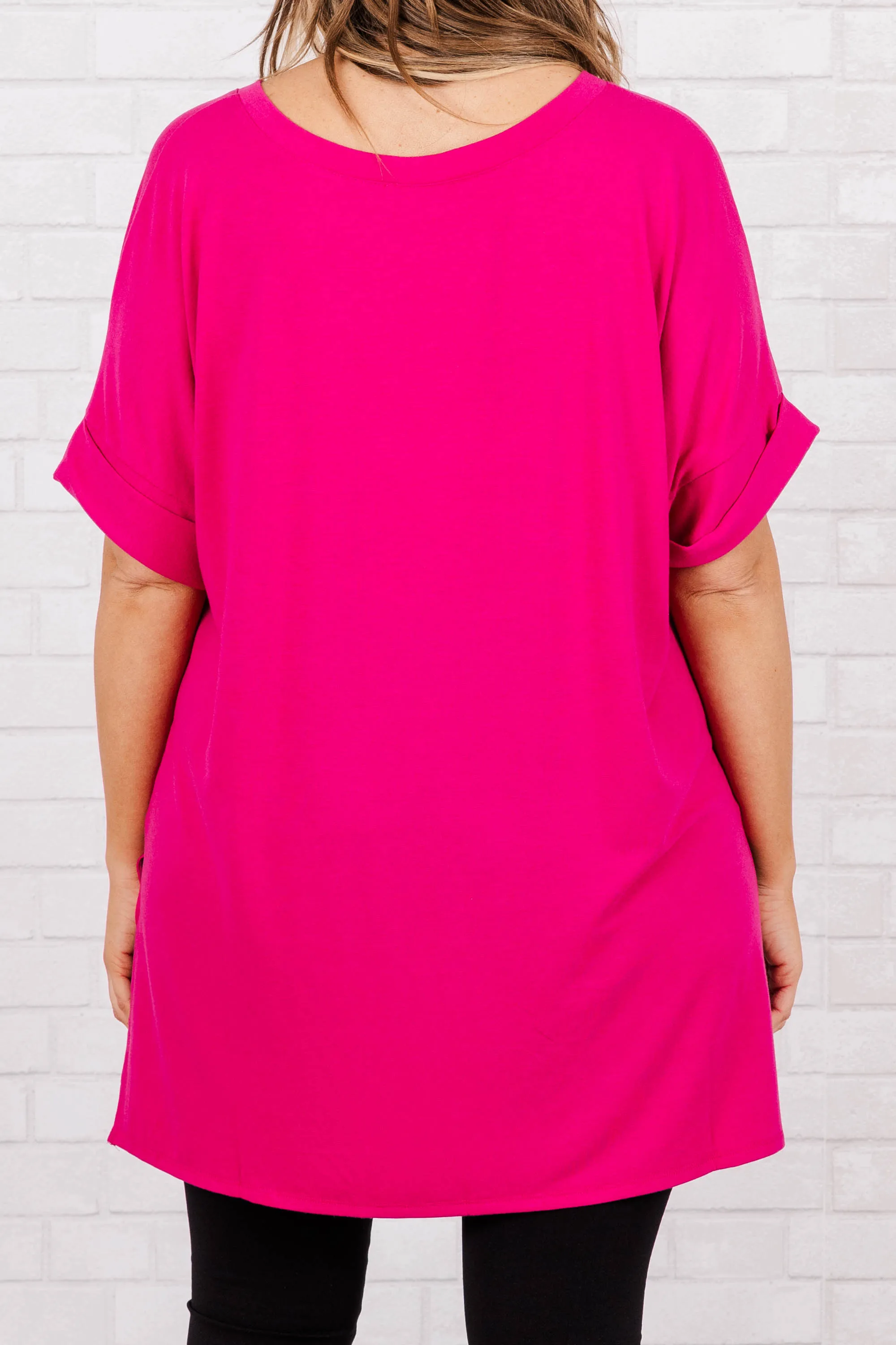 Comfy Travel Top, Magenta