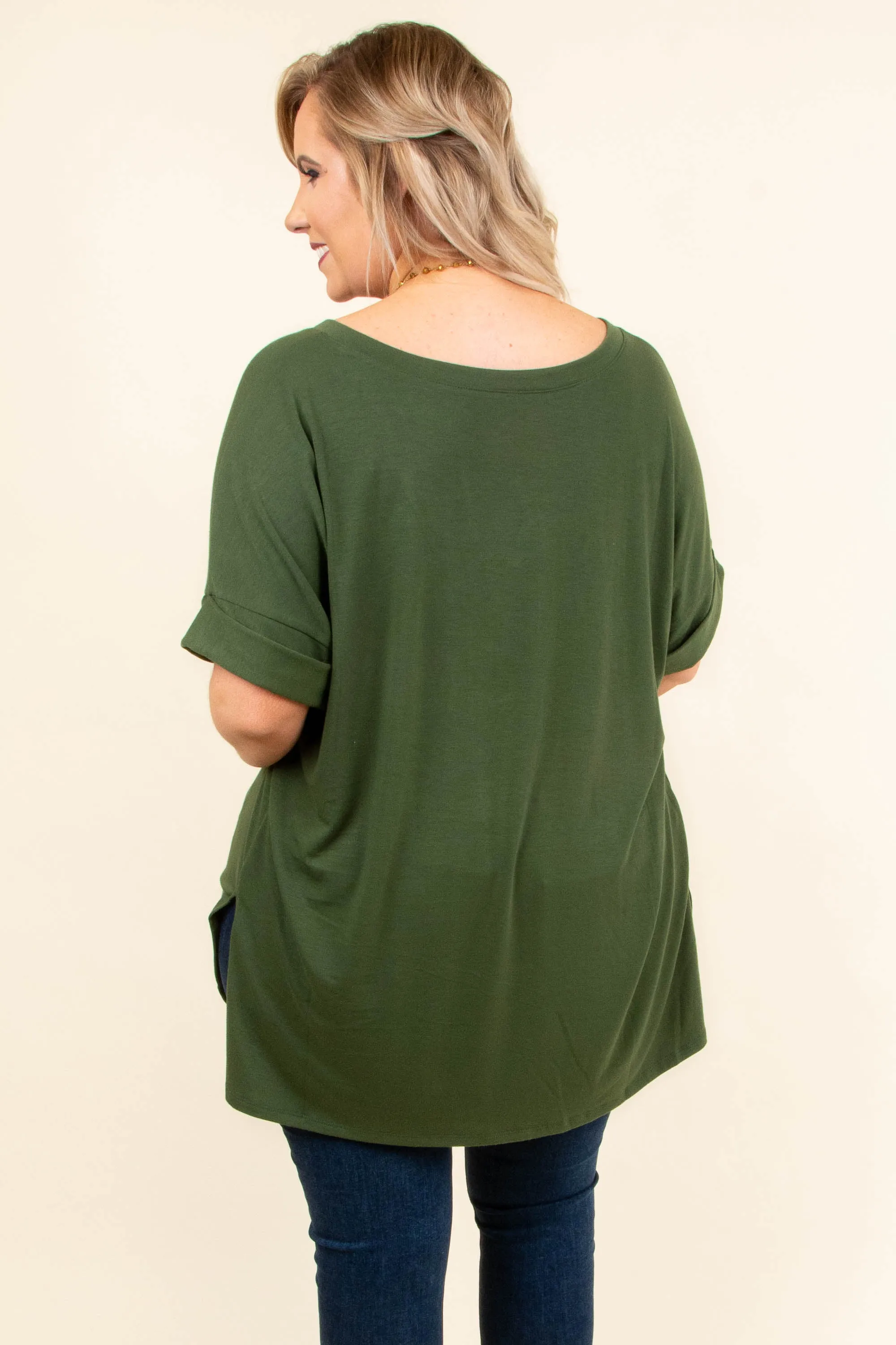 Comfy Travels Top, Olive Green