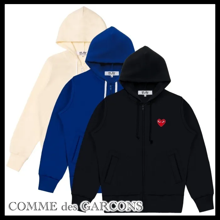 COMME des GARCONS Heart Logo Hoodies & Sweatshirts - Long Sleeves Cotton