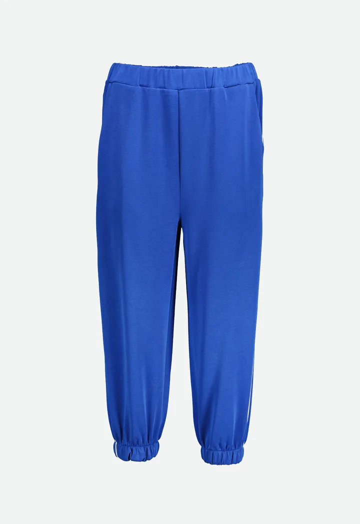 Contrasting Side Piped Athletic Pants