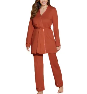 Cosabella Bella Curvy Pima 3 Piece PJ Set - Sahara