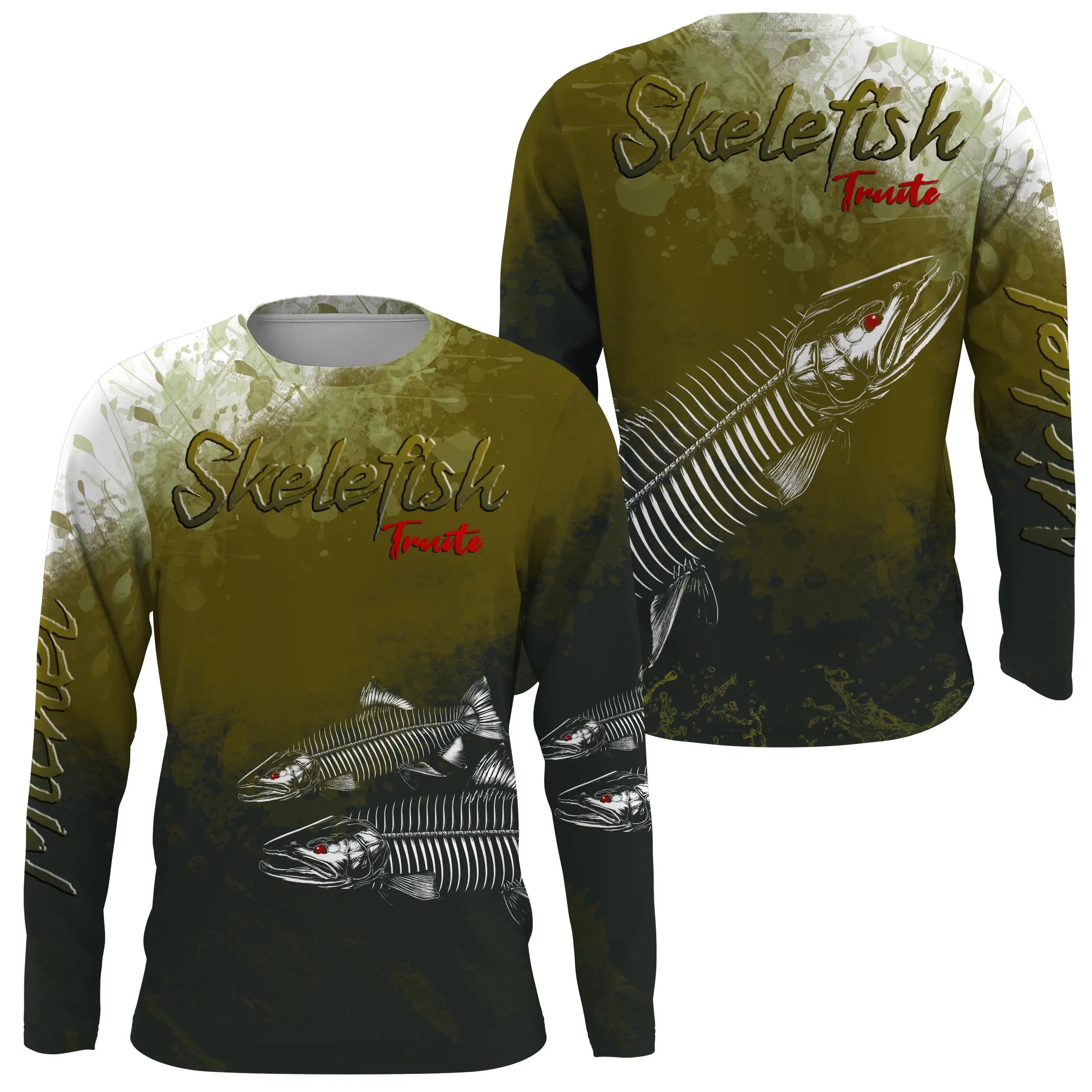 Customized Anti-UV Fishing T-Shirt, Unique Gift for Anglers, Skelefish Trout - CT30072230