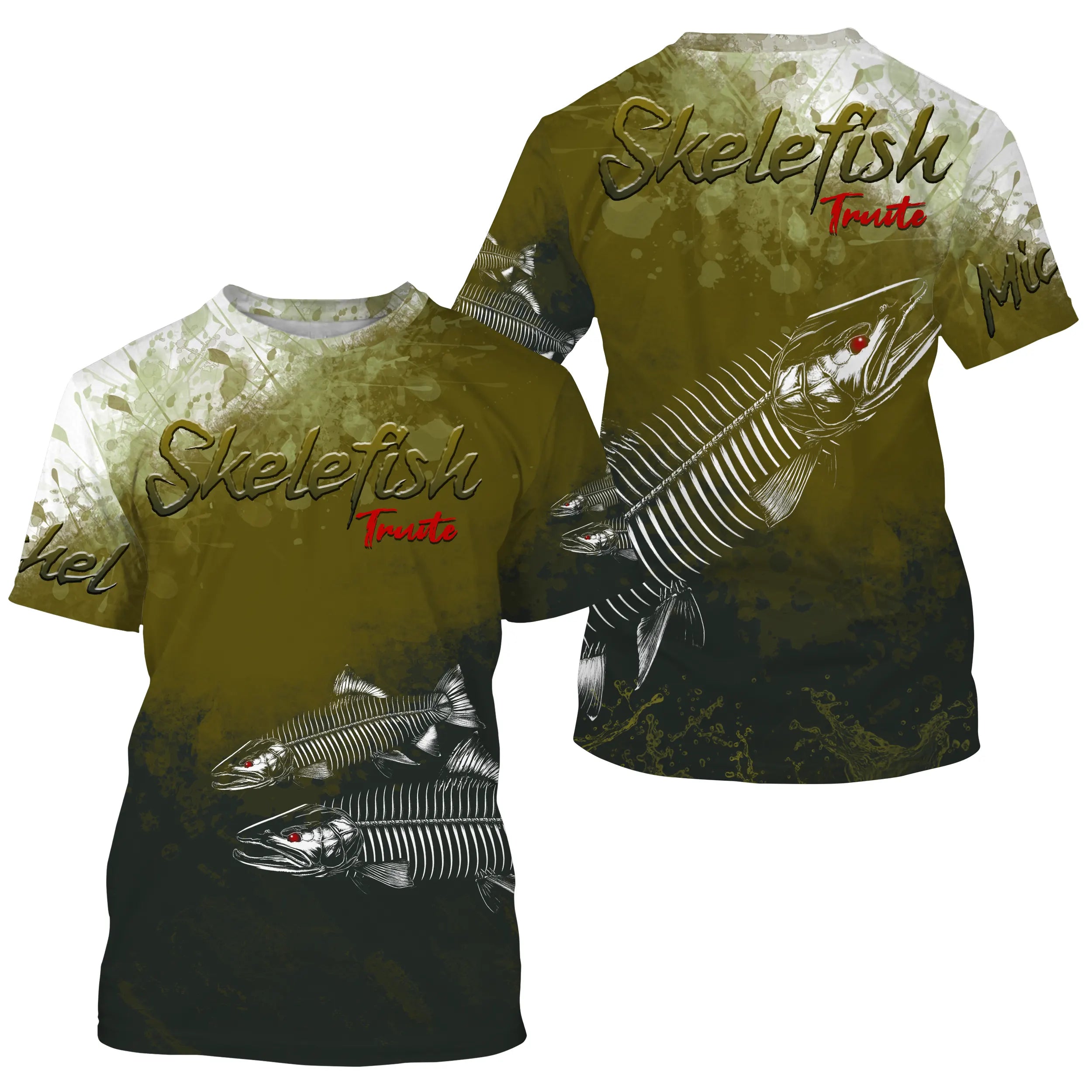 Customized Anti-UV Fishing T-Shirt, Unique Gift for Anglers, Skelefish Trout - CT30072230