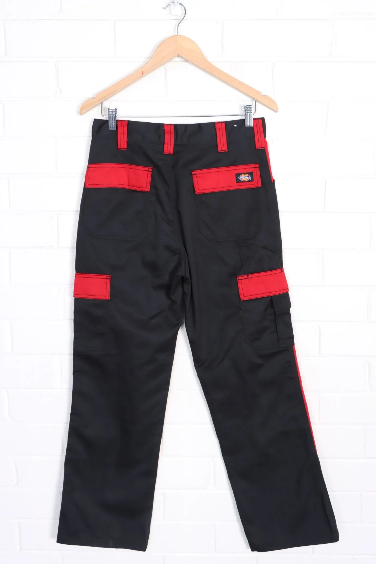 DICKIES Black and Red Cargo Pants, Workwear, Sizes XS-S