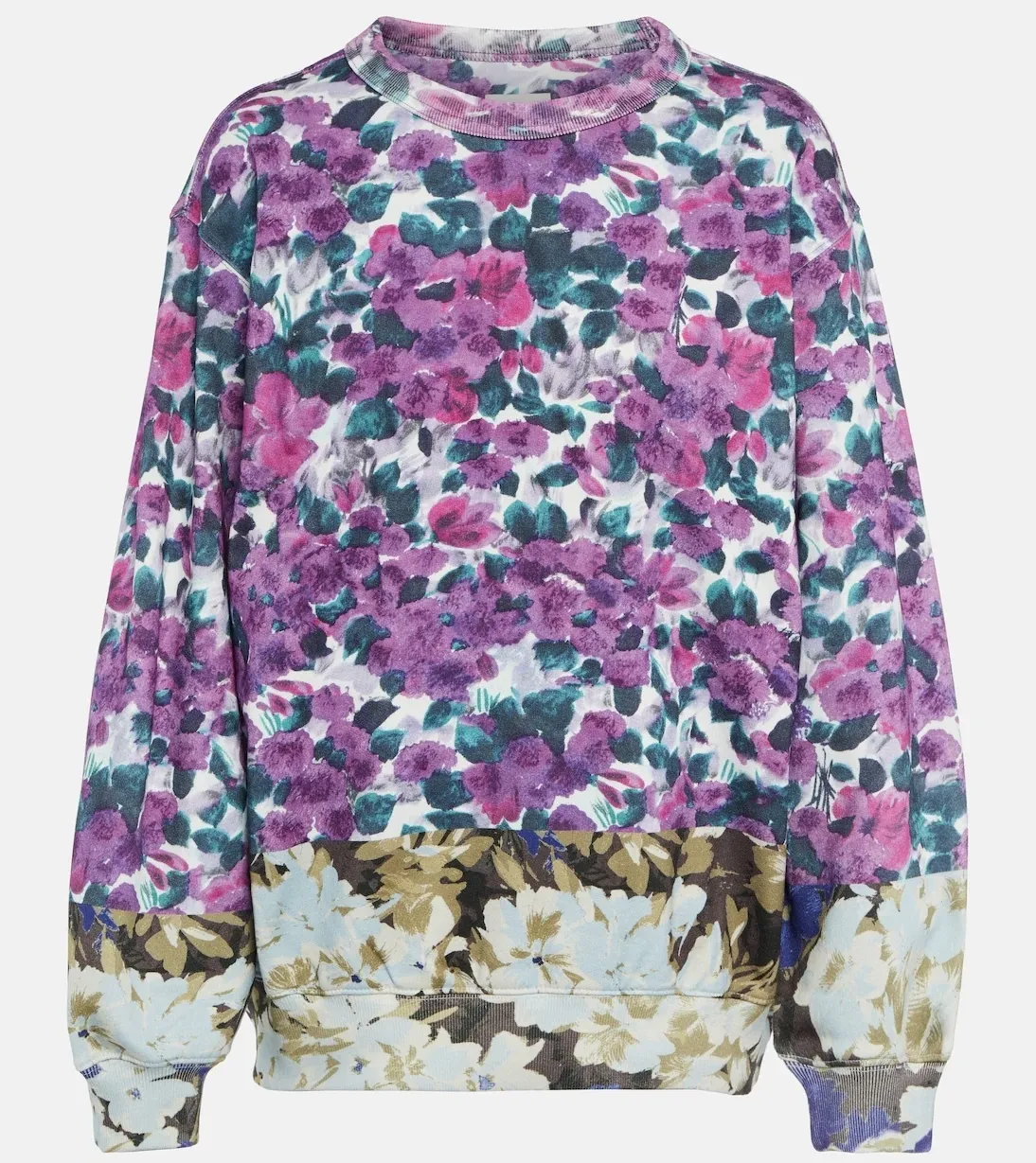 Dries Van Noten crew neck flower patterns long sleeves cotton oversized