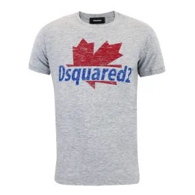 DSQUARED2 Maple Leaf Logo T-Shirt Grey Marl