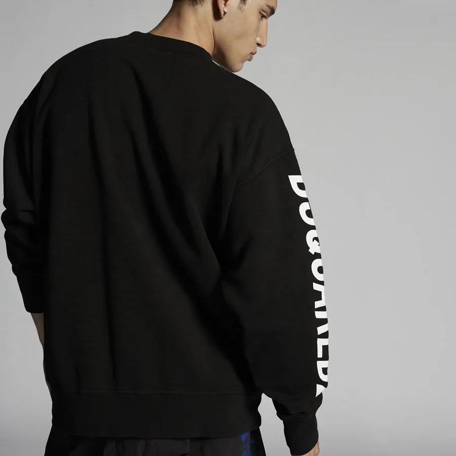 DSQUARED2 Oversized Black Leaf Sweatshirt