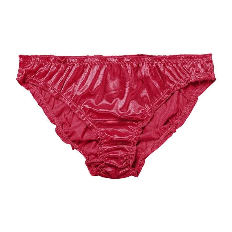 Elastic Satin Briefs Low Waist Underwear Pants