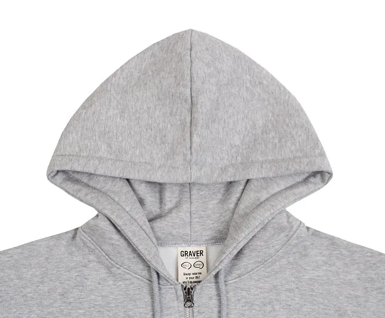 ELBOW DRAWING SMILE HOODED ZIP UP Jacket GRAVER