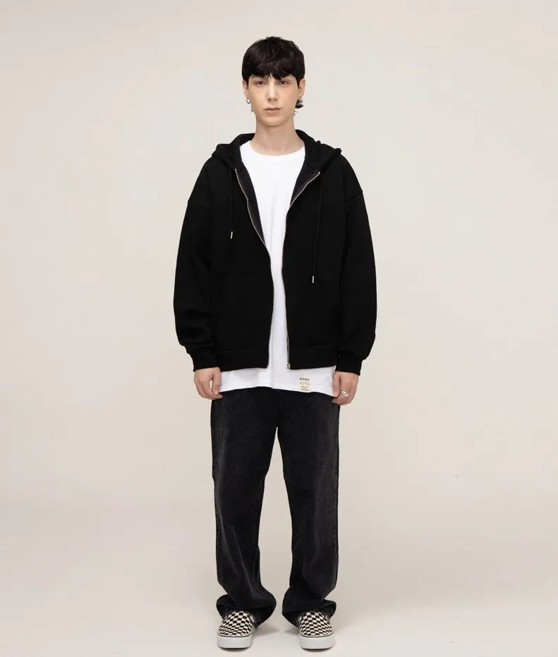 ELBOW DRAWING SMILE HOODED ZIP UP Jacket GRAVER