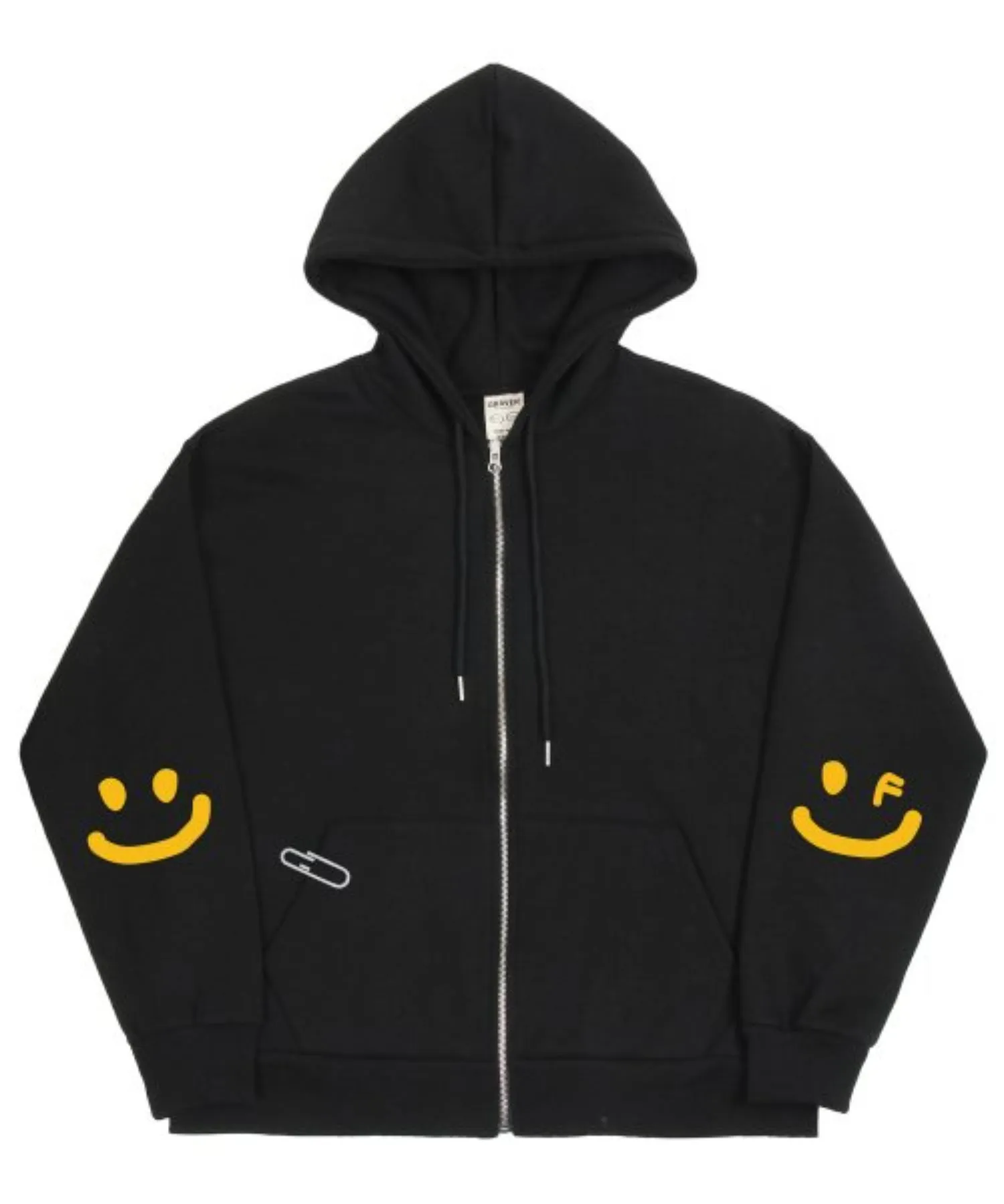 ELBOW DRAWING SMILE HOODED ZIP UP Jacket GRAVER