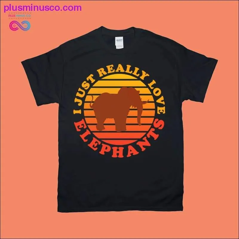 Elephants Retro Sunset T-Shirts