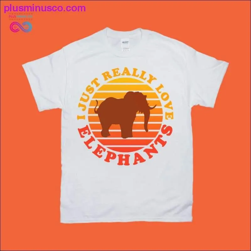 Elephants Retro Sunset T-Shirts