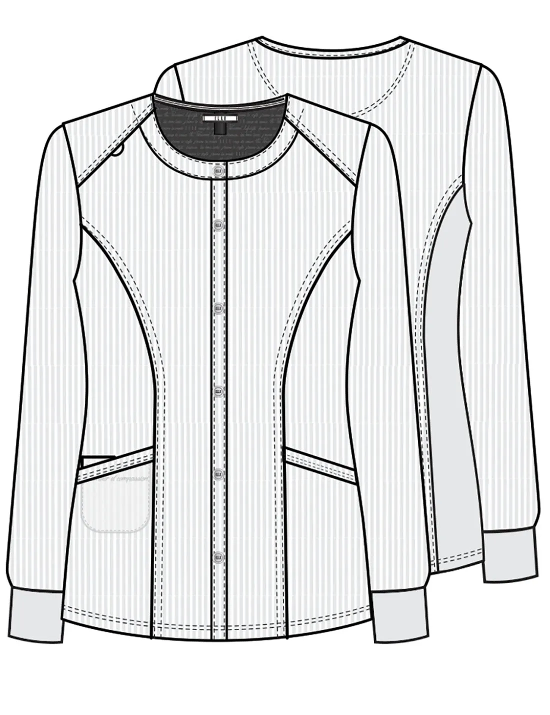 Elle White Snap Front Warm-up Jacket - Simply Polished and Stylish!