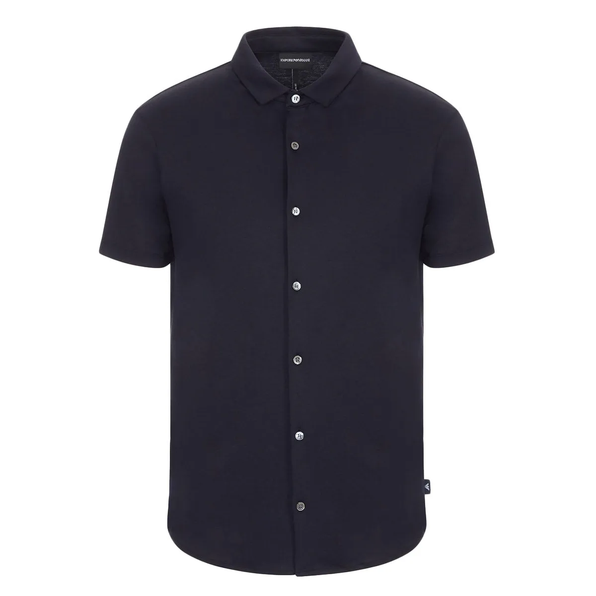 Emporio Armani Navy Short Sleeve Jersey Cotton Shirt