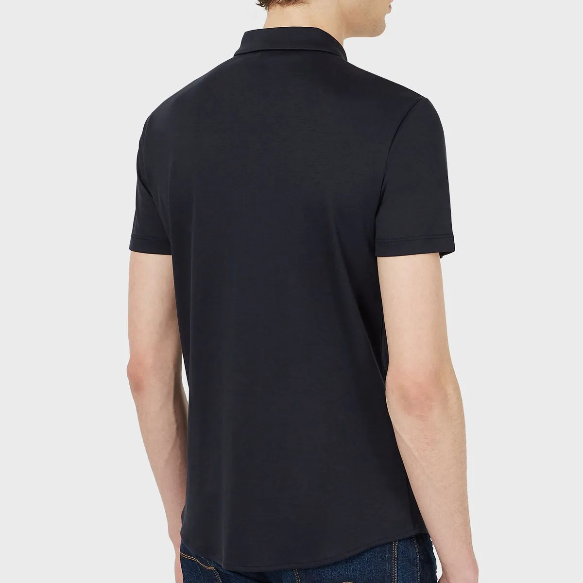 Emporio Armani Navy Short Sleeve Jersey Cotton Shirt