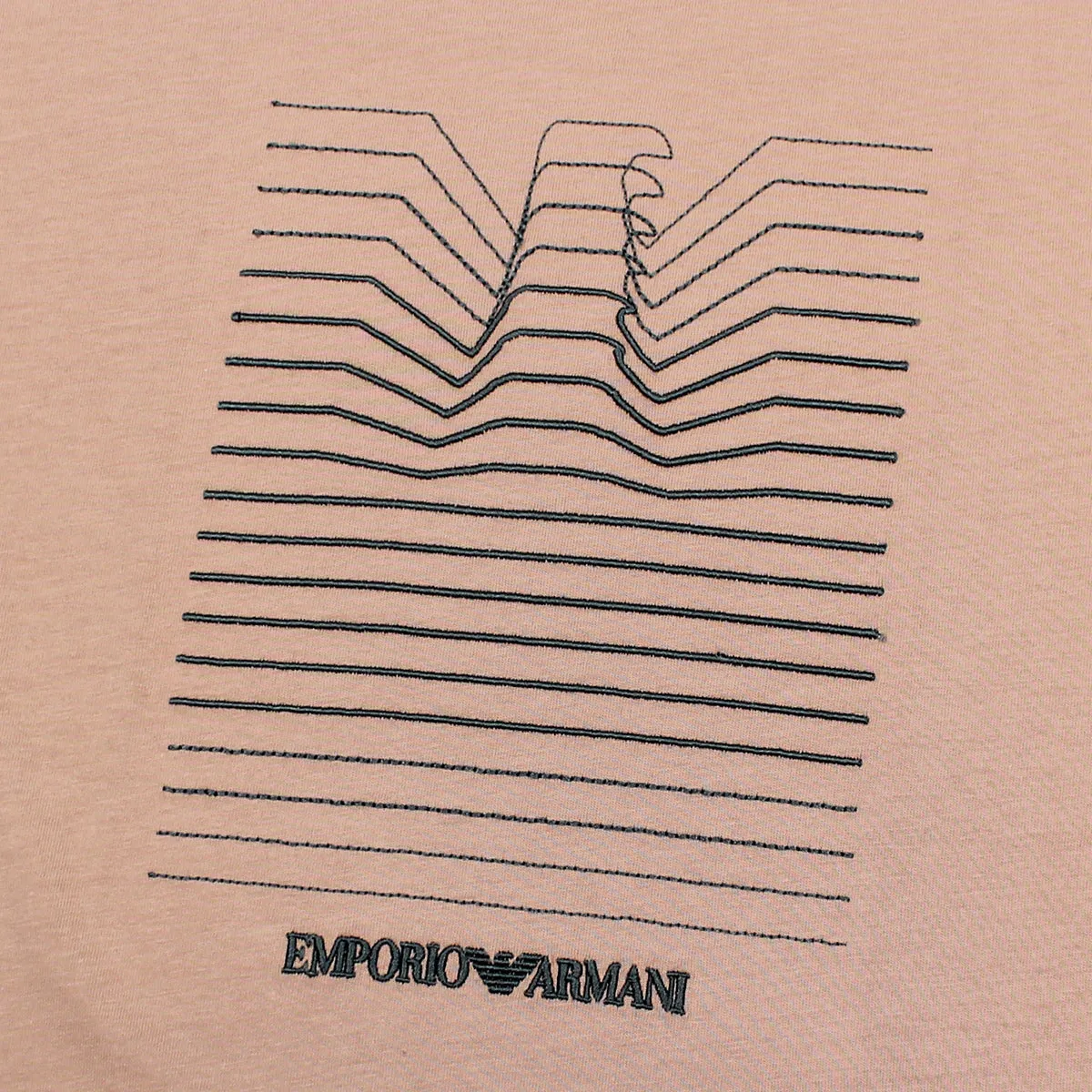 Emporio Armani Pink Embroidered Line Eagle T-Shirt