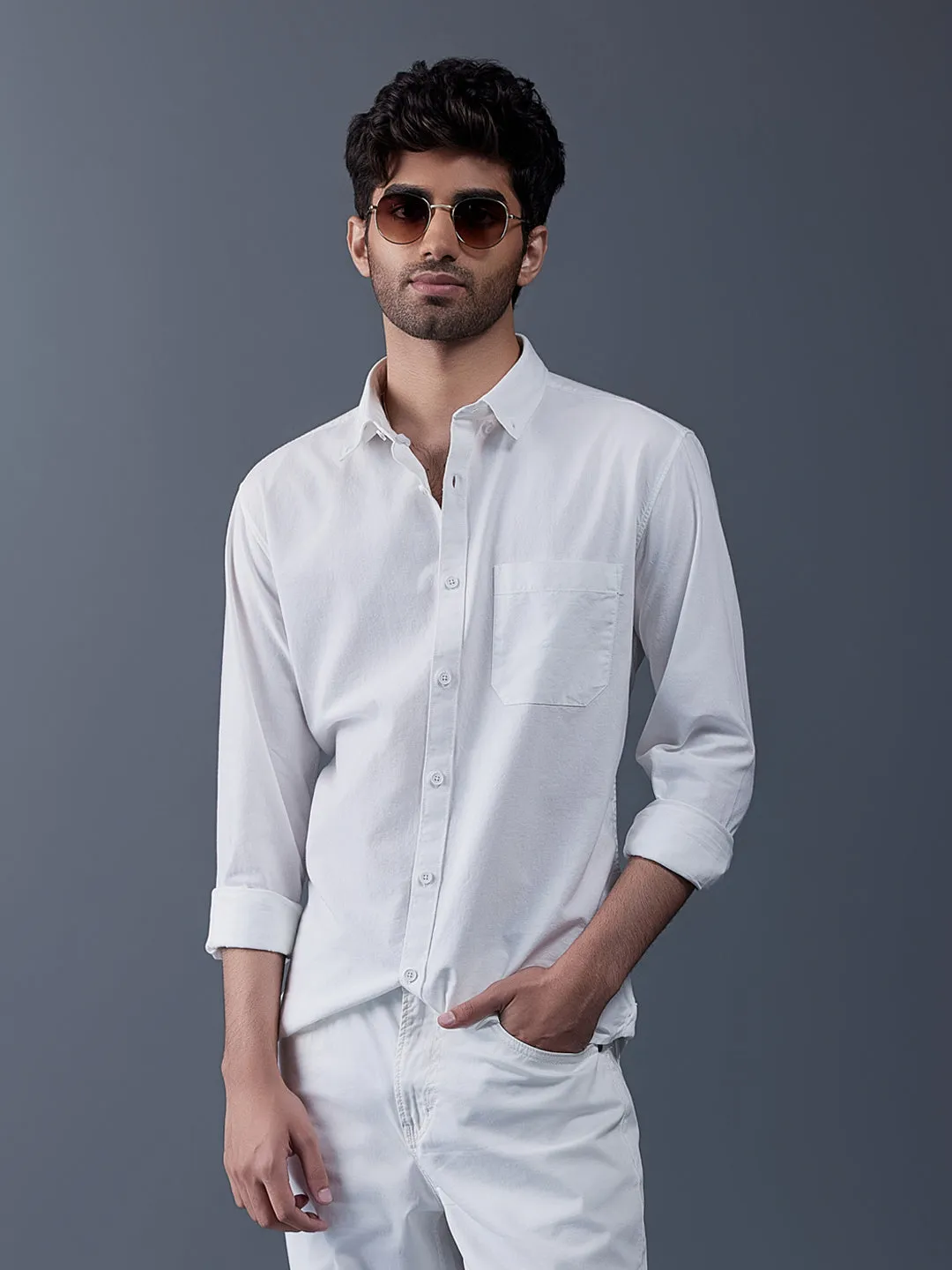 Essential Oxford White Shirt Replay Button down