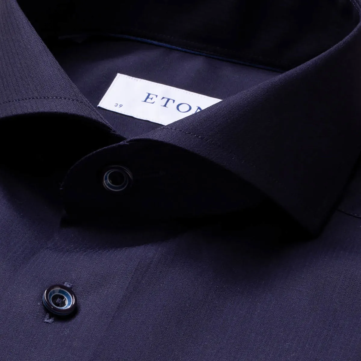 Eton Navy Slim Fit Twill Shirt