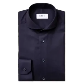 Eton Navy Slim Fit Twill Shirt