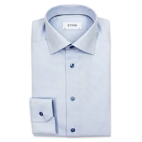 Eton Slim Fit Micro Pattern Shirt Blue