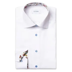 Eton White Shirt - Modern Fit with Stylish Print Trim