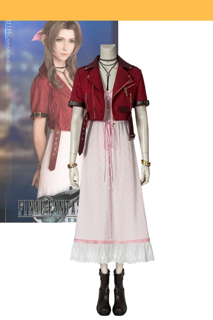 FF7 Remake Aerith Cosplay Costume - Complete Collection