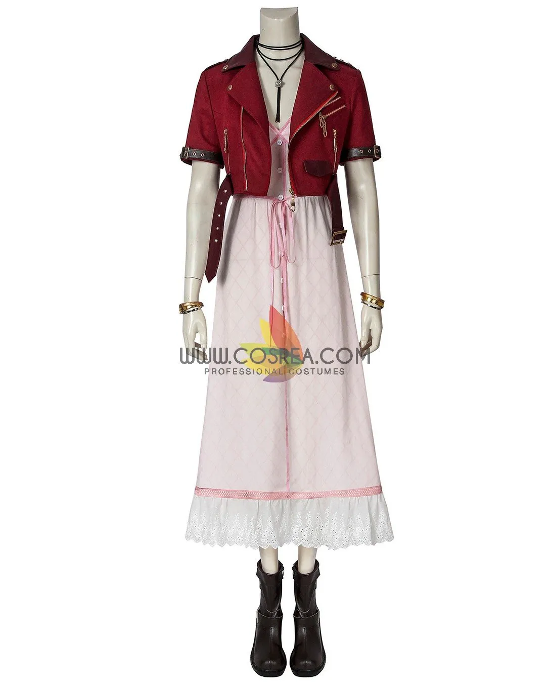 FF7 Remake Aerith Cosplay Costume - Complete Collection