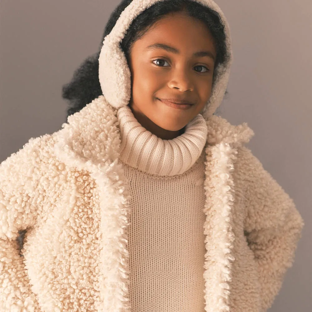 Girls Ivory Teddy Fleece Jacket