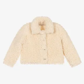 Girls Ivory Teddy Fleece Jacket