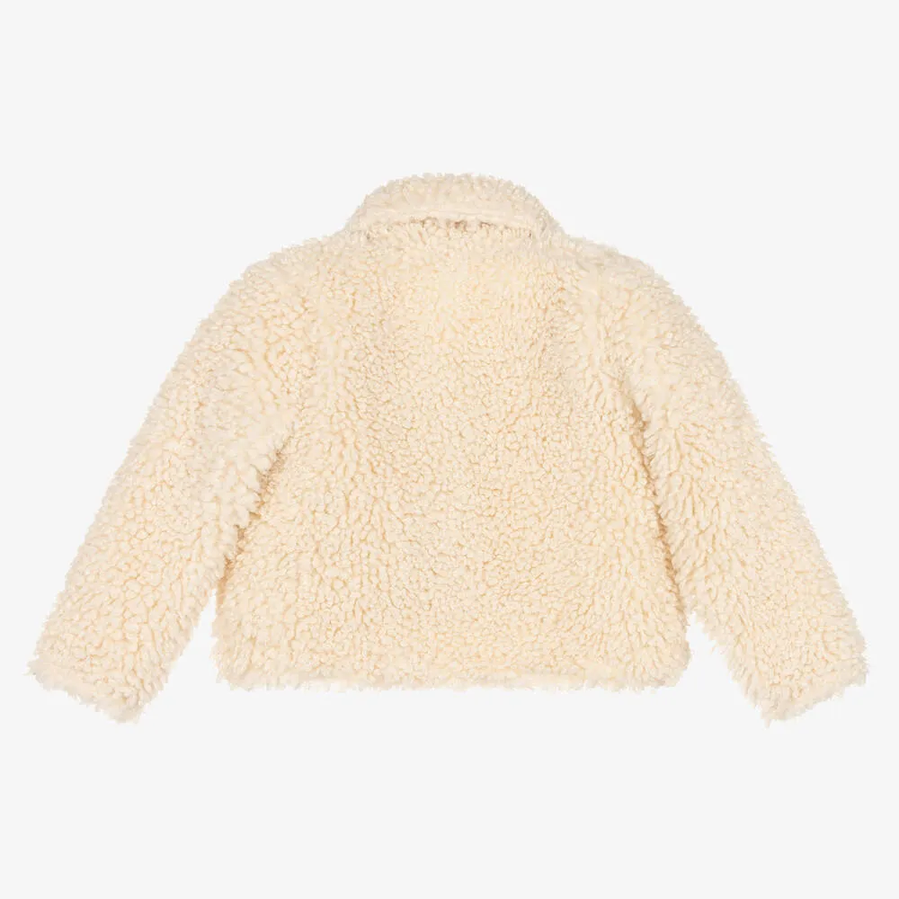 Girls Ivory Teddy Fleece Jacket