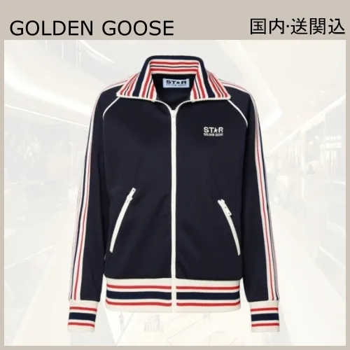 Golden Goose Stripes Street Style Long Sleeves Plain Logo