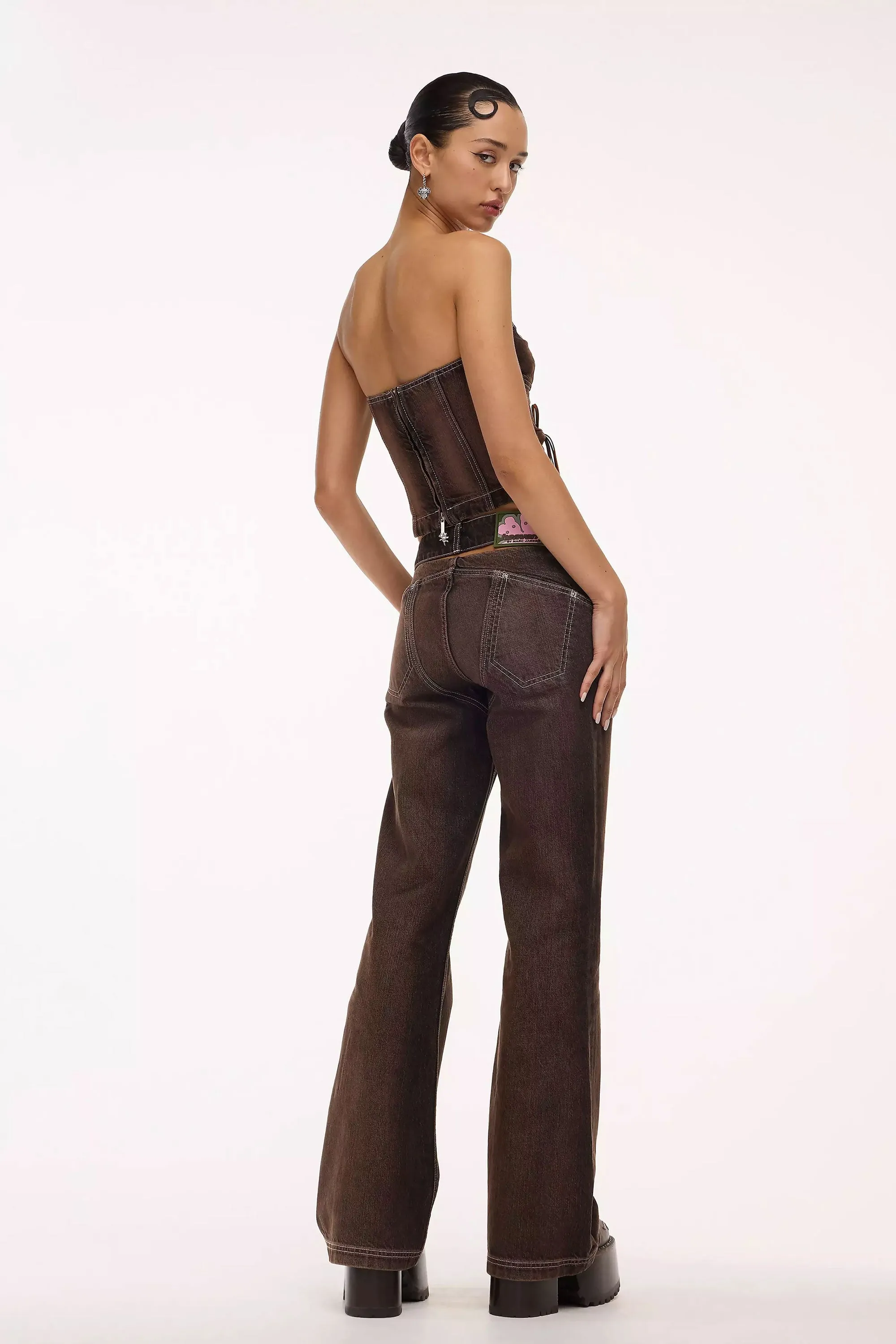 Heaven High-Waisted Flare Jeans with Detached Waistband