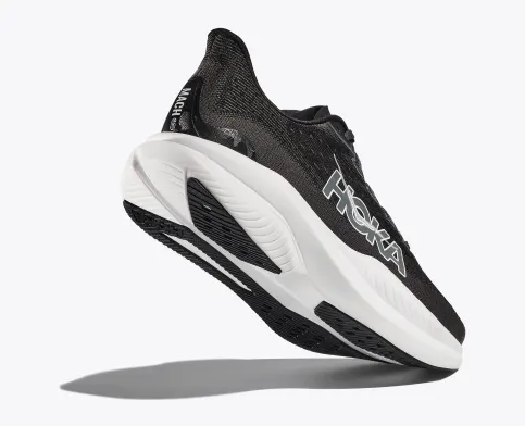 Hoka Women’s Mach 6 Athletic Shoes-Black/White **Wide Width**