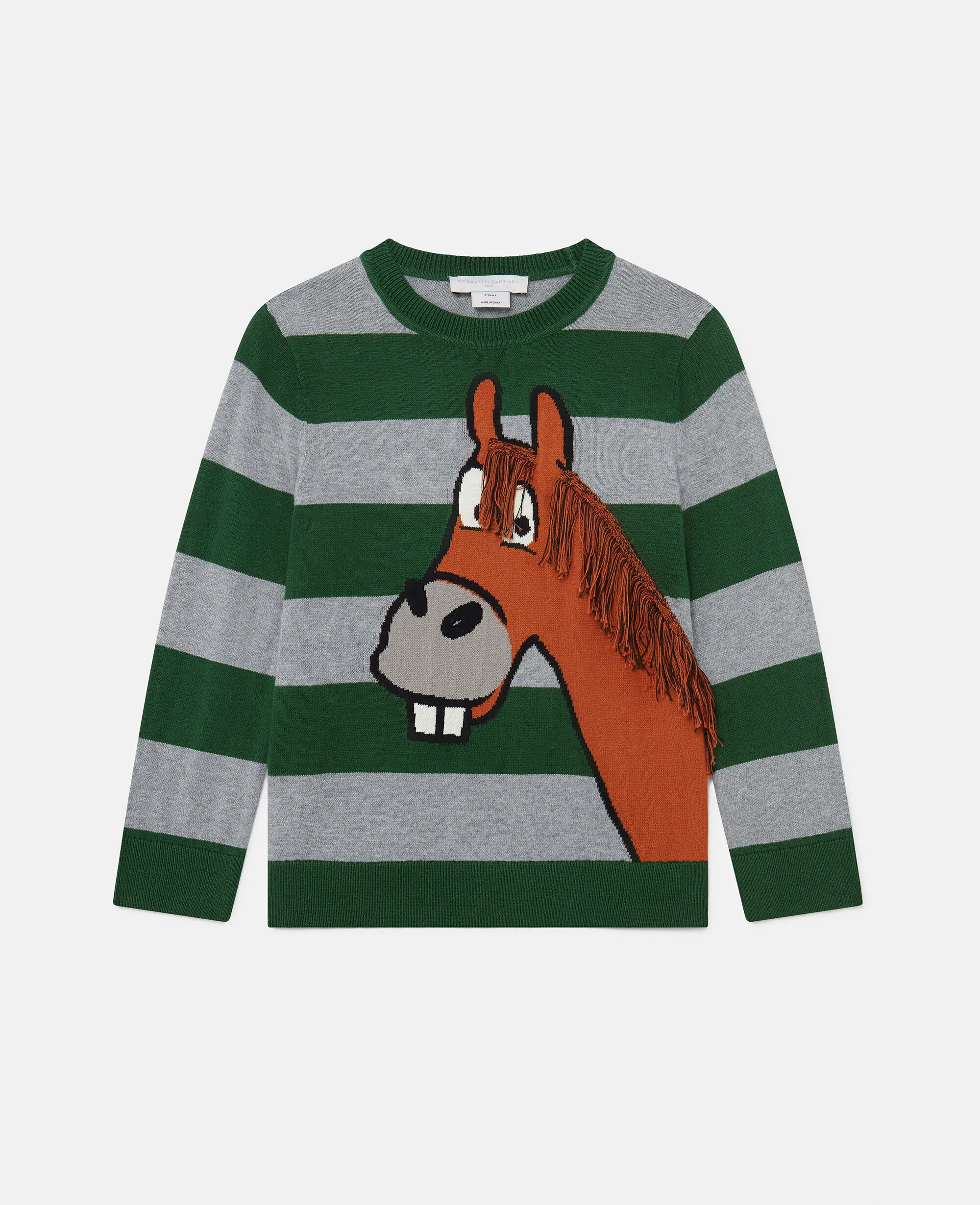 Horse Graphic Fringed Sweater