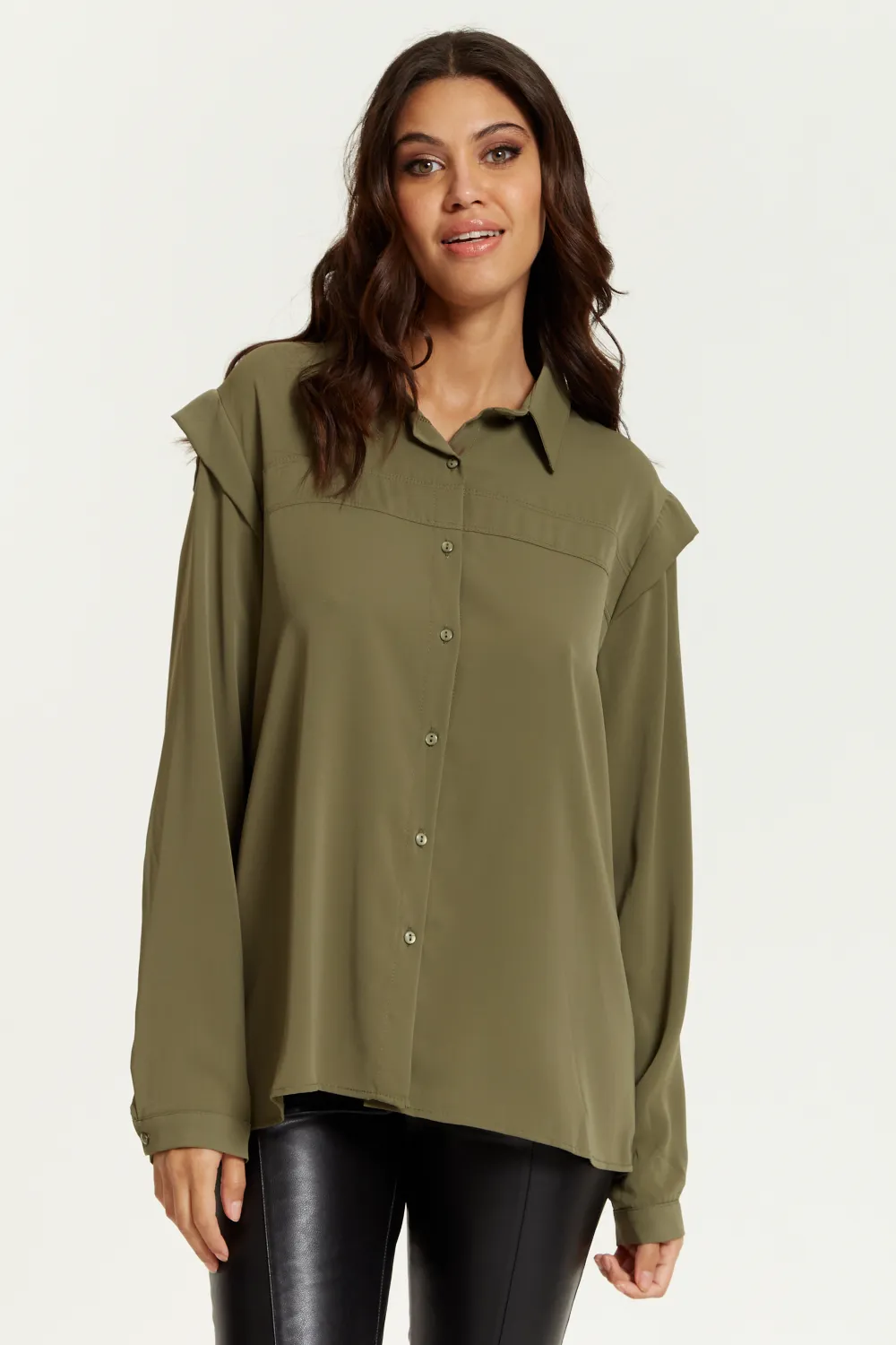 Hoxton Gal Long Sleeves Shirt with Oversized Shoulders