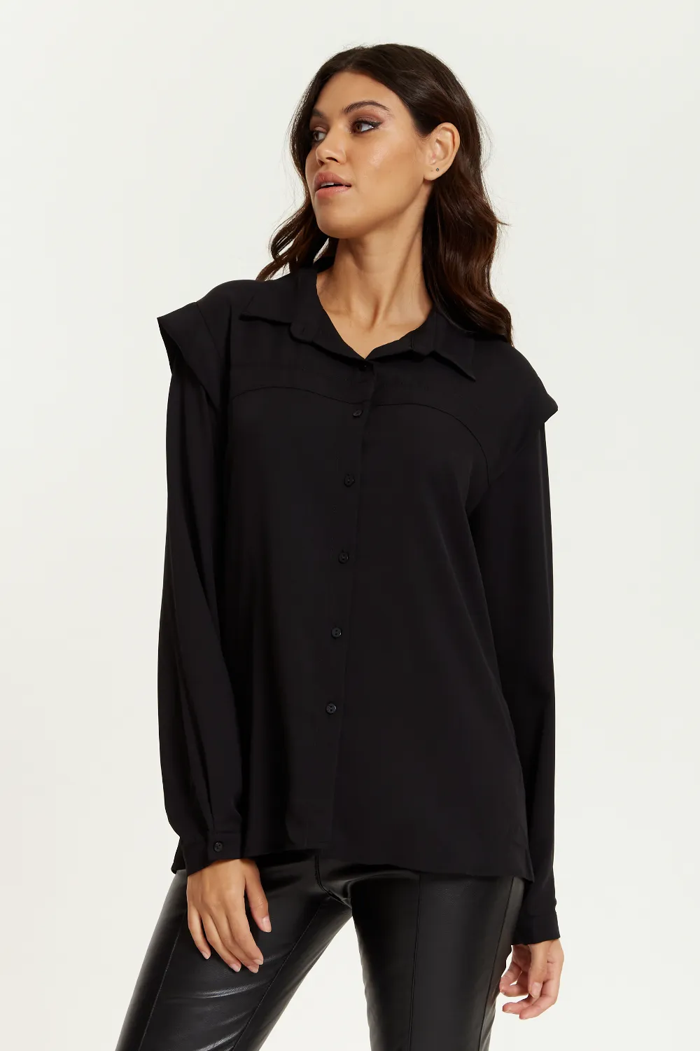 Hoxton Gal Long Sleeves Shirt with Oversized Shoulders