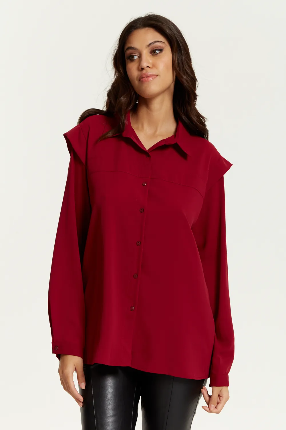 Hoxton Gal Long Sleeves Shirt with Oversized Shoulders