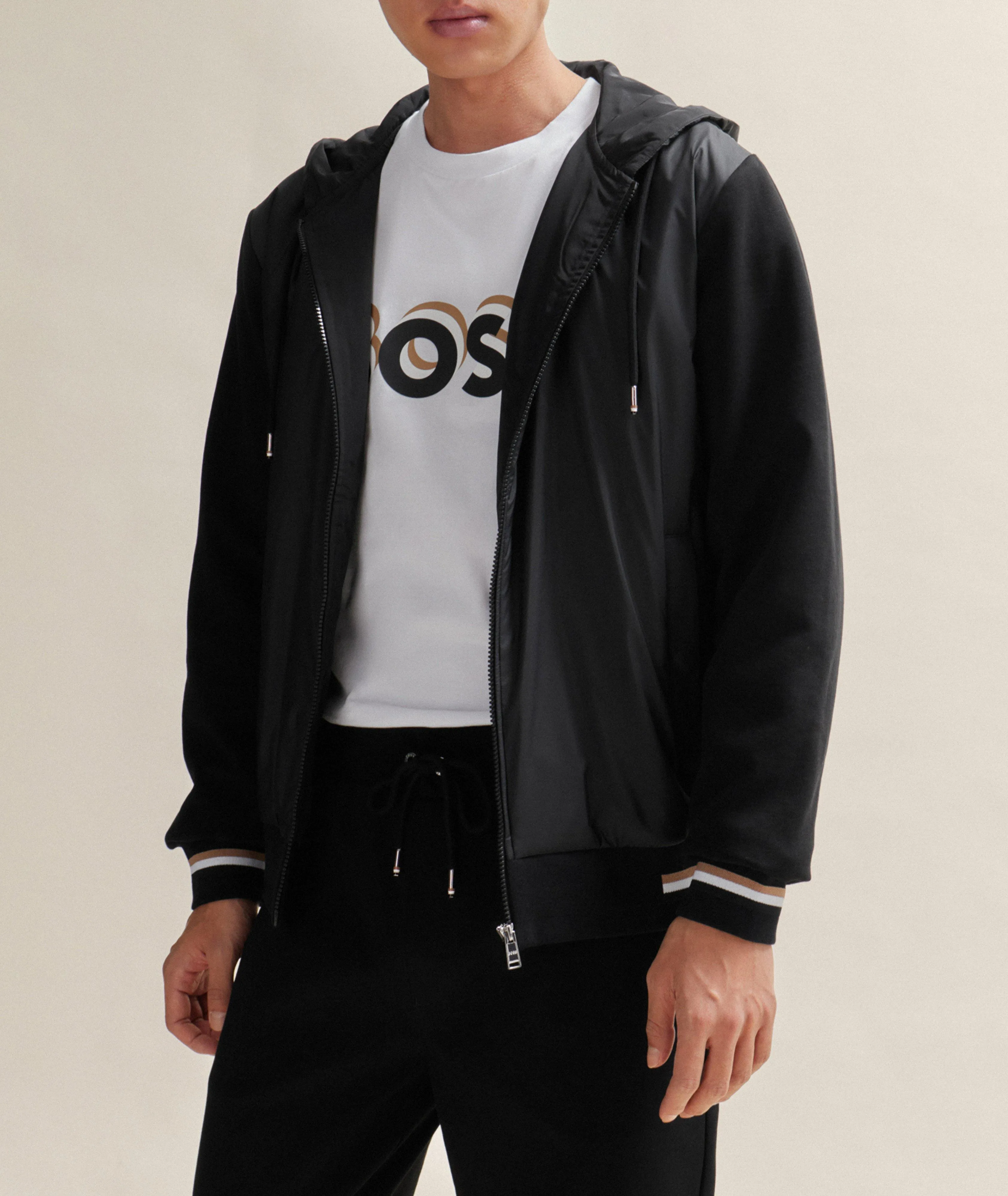 Hugo Boss Long Sleeves Cotton Hoodies for Street Style