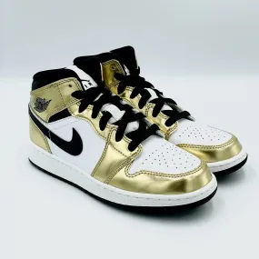 Jordan 1 Mid Gold Black White