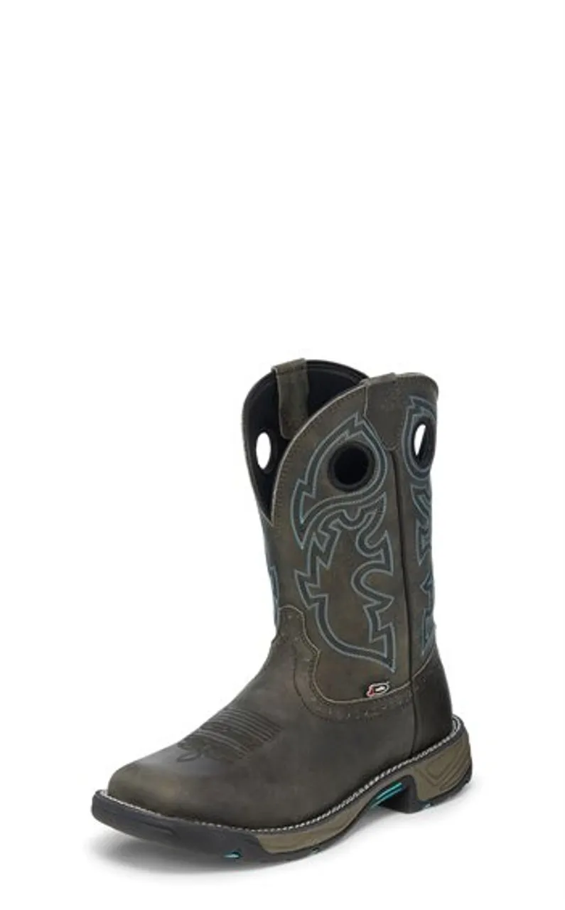 Justin Mens Boots WK4328 11" RUSH MAGNETIC STEEL W/P