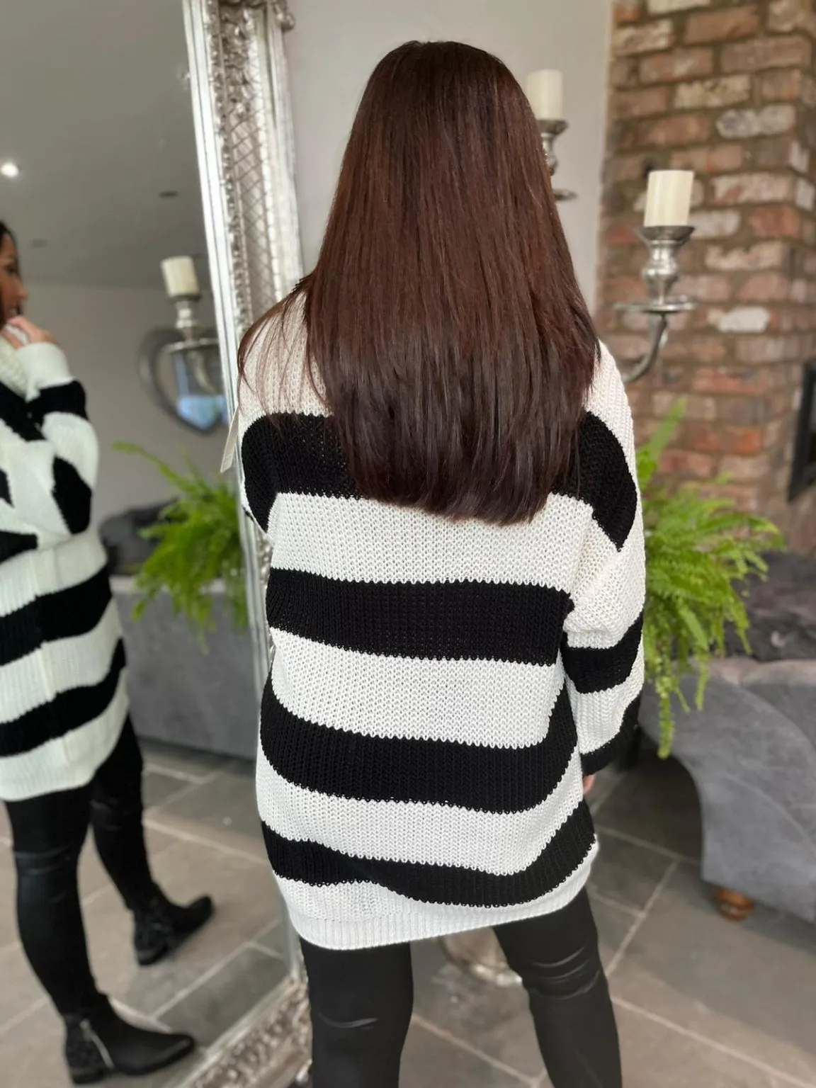 Kendall Stripe Cowl Neck Jumper