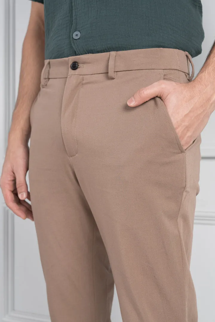 Khaki Stretch Chinos for Men