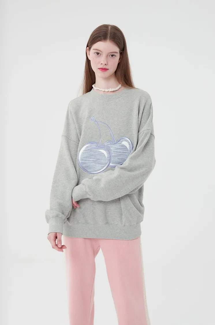 Kirsh | Knit Big Cherry Sweatshirt