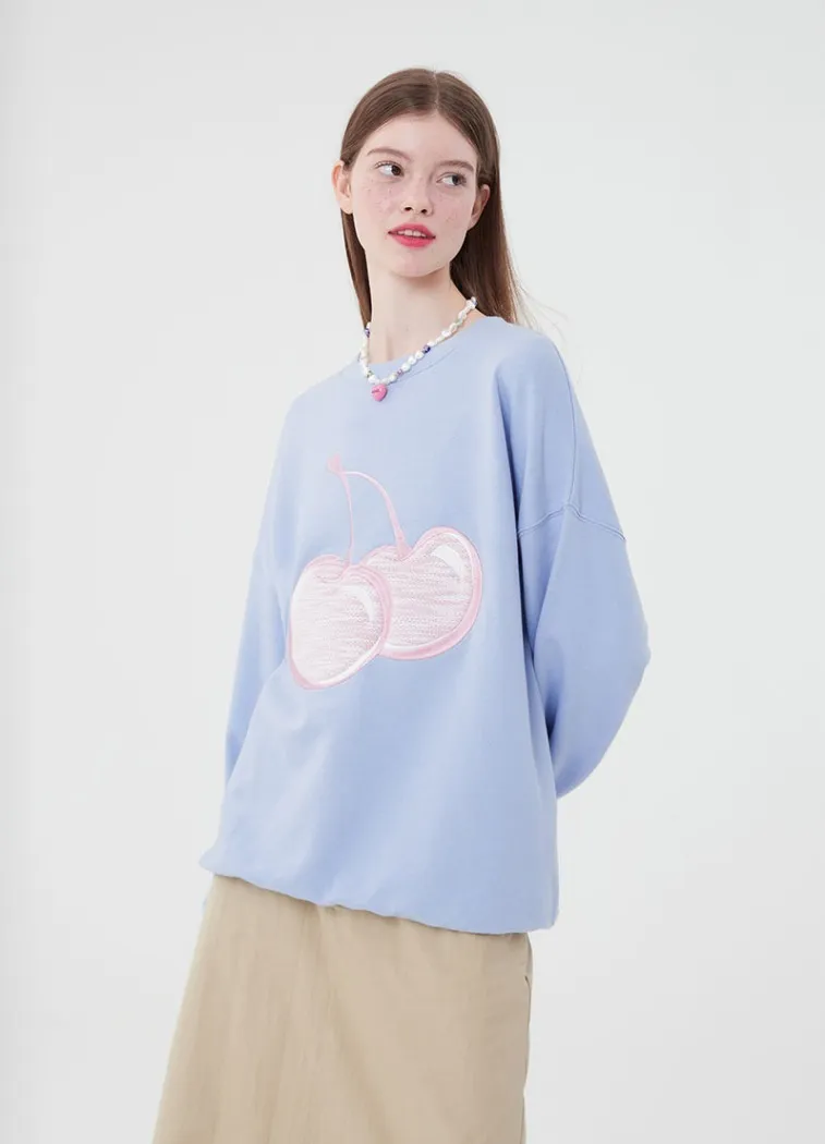 Kirsh | Knit Big Cherry Sweatshirt